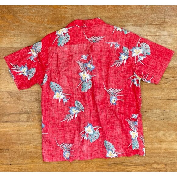 Vintage Mens Authentic Hawaiian Shirt Size Medium 1980s Faded Red Floral Print - Picture 3 of 3